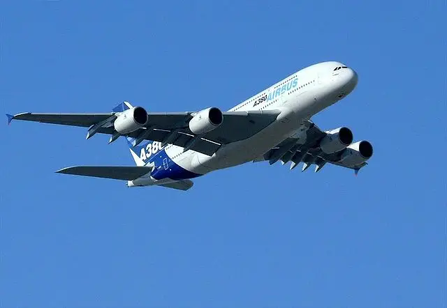  An Airbus A380 in flight in Dubai in November 2006.