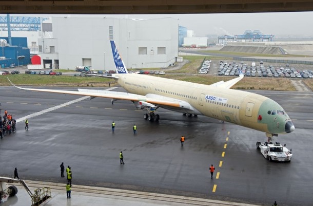 A350 XWB roll out MSN1 first model to fly