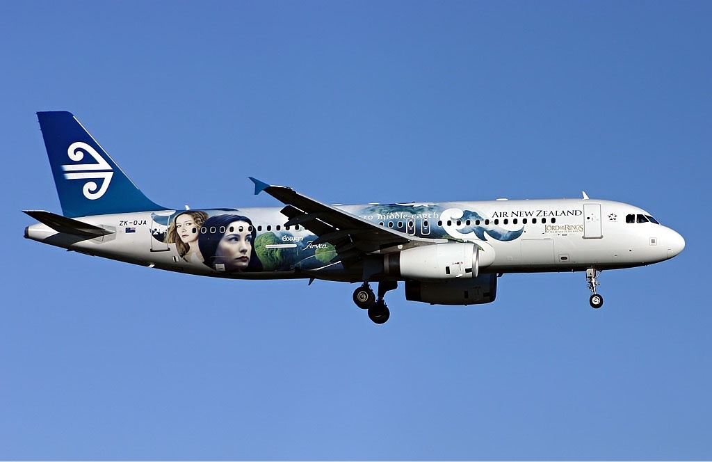Air New Zealand A320 Lord of the Rings livery
