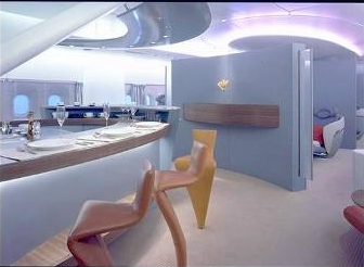 First Class bar area.