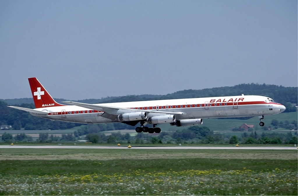 Balair Douglas DC-8-63 at Zurich Airport