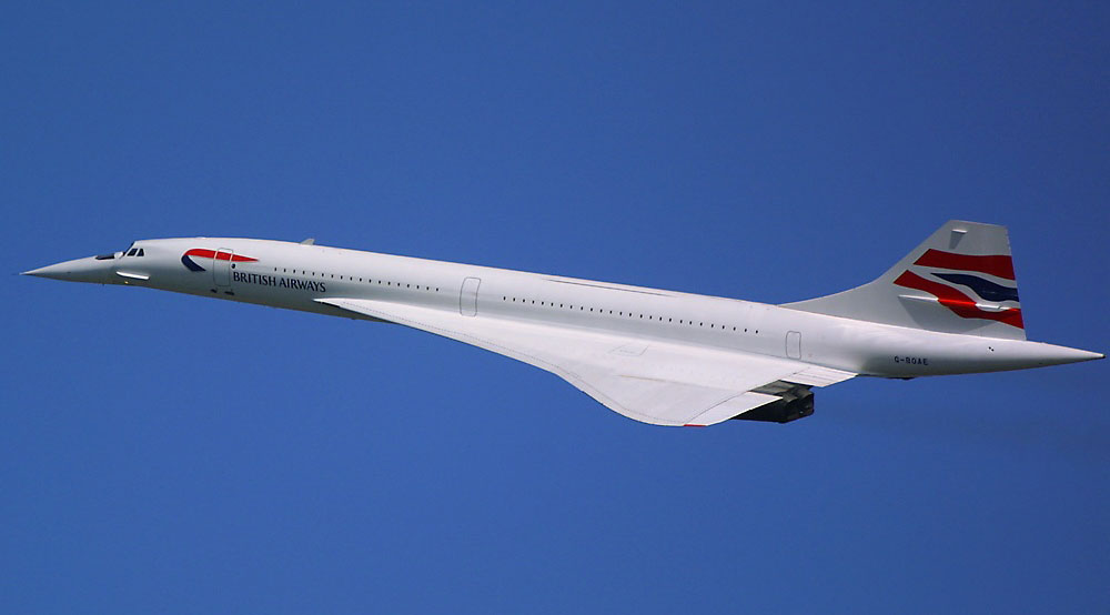 British Airways Concorde in flioght registration G-BOAE
