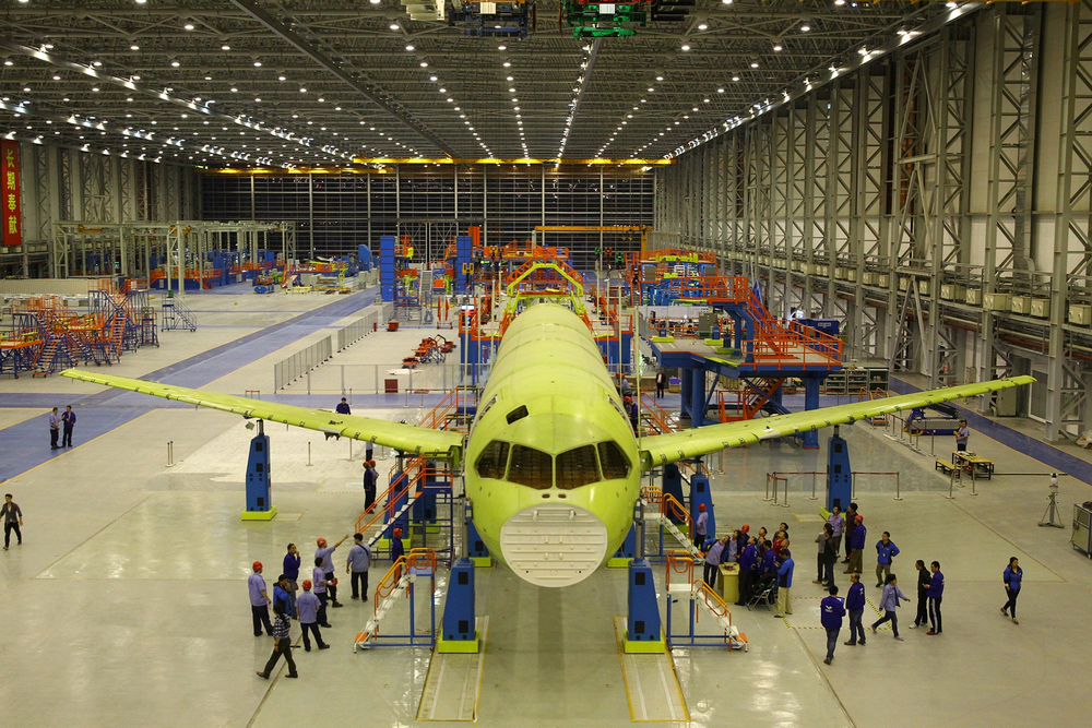 COMAC C919 assembly in Shanghai