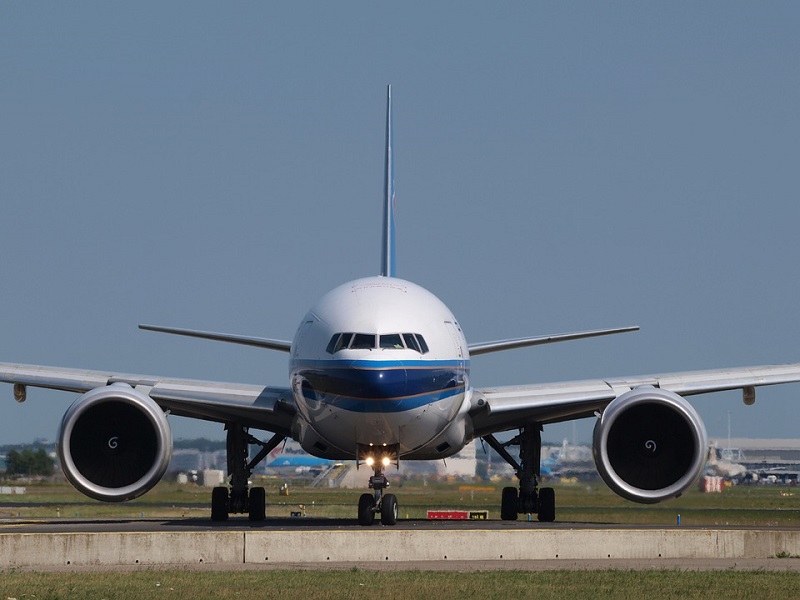 This Boeing 777 of China Southern Airlines illustrates the power and size of the giant jet engines that power it. These airliners are becoming the long-range flagships of most major airlines today and are certainly the way of the immediate future. 
