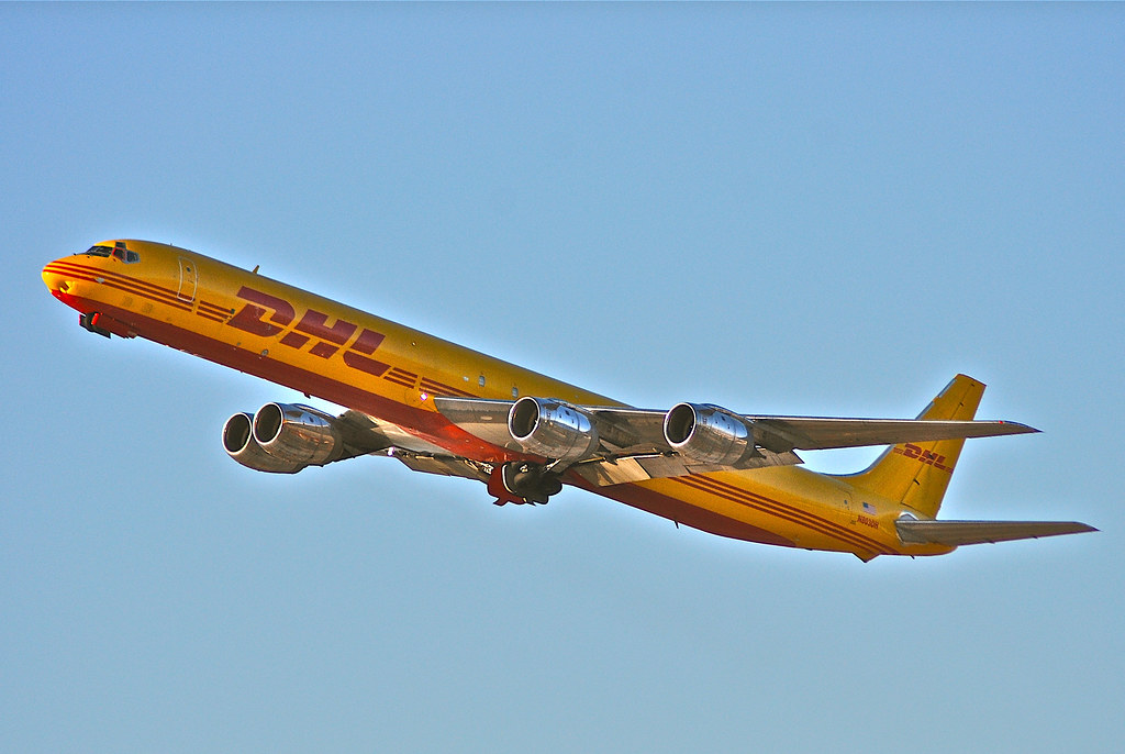 DHL DC-8-73F departing LAX