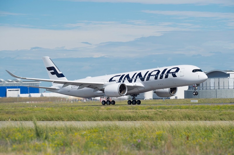 Finnair A350 on First Flight in Toulouse