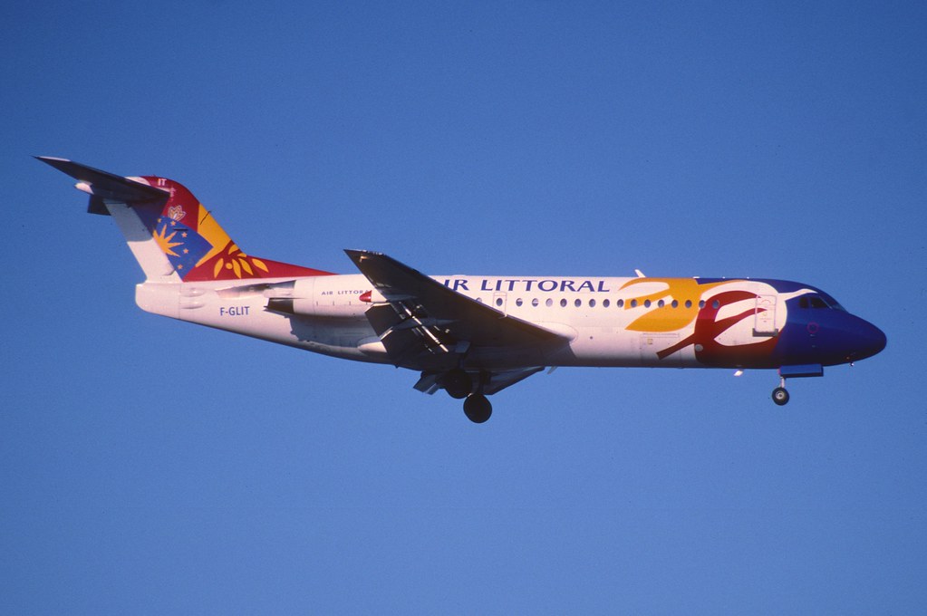 Fokker 70 of Air Littoral Registration F-GLIT.