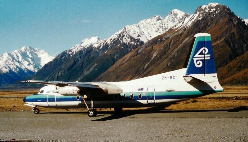 Fokker Friendship F27 Air New Zealand at Mount Cook ZK-BXI
