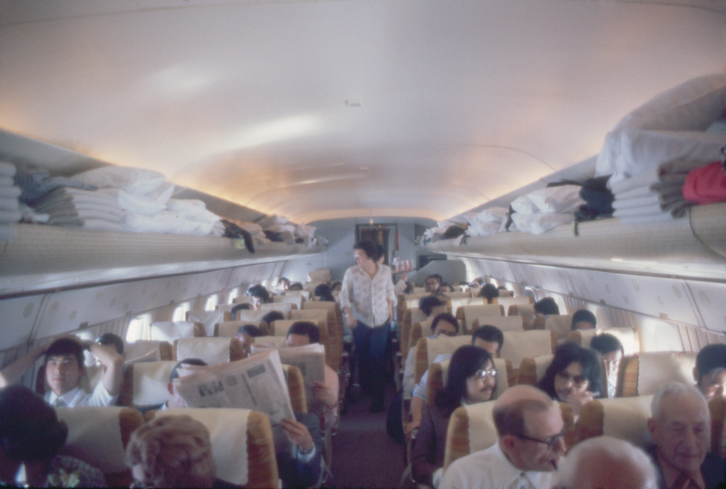 Japan Airlines DC-8 interior 1973