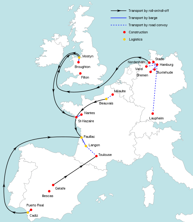 Airbus construction source map