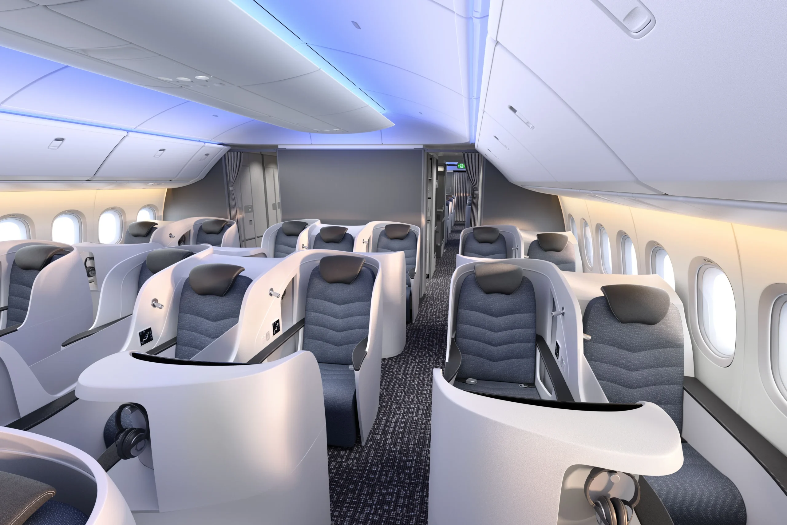 Boeing 777-9X business-class cabin layout