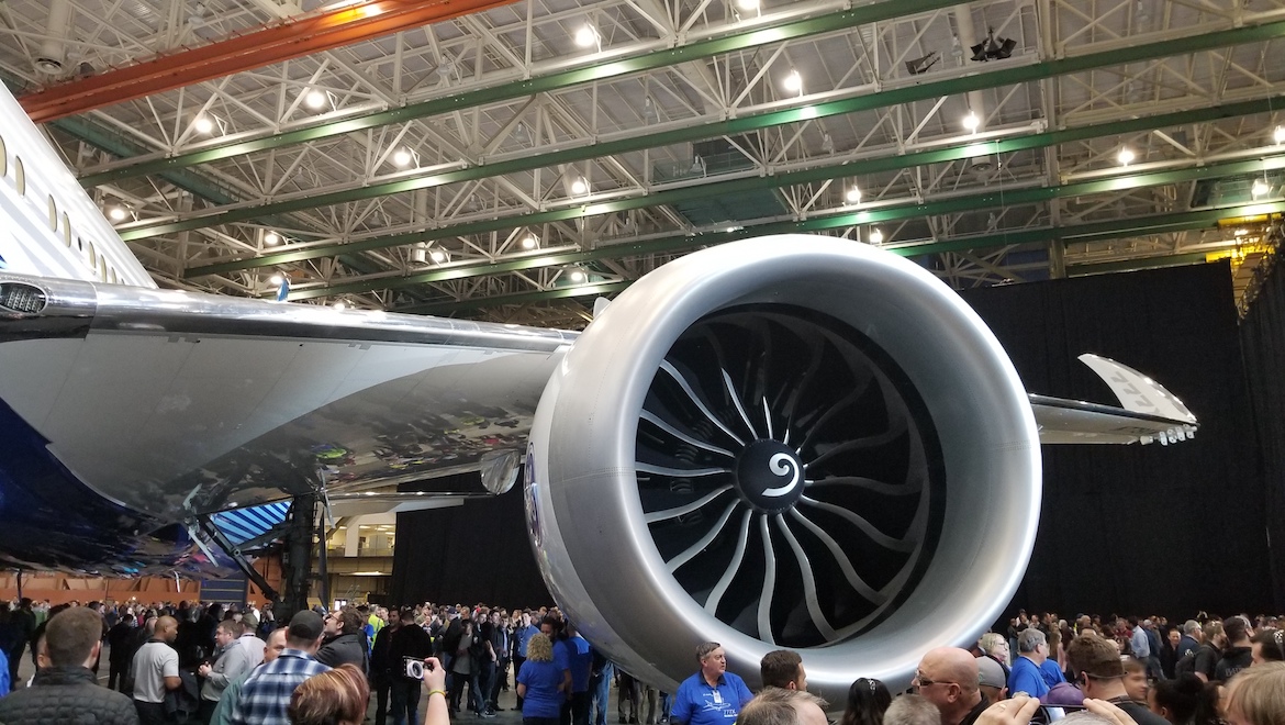 Boeing 777-9X roll-out with GE9X engine